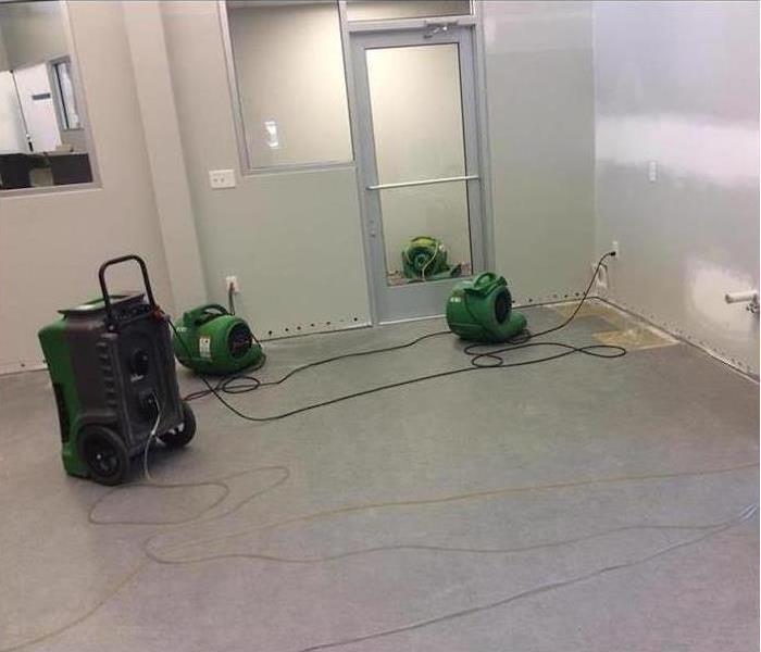 drying equipment in a building