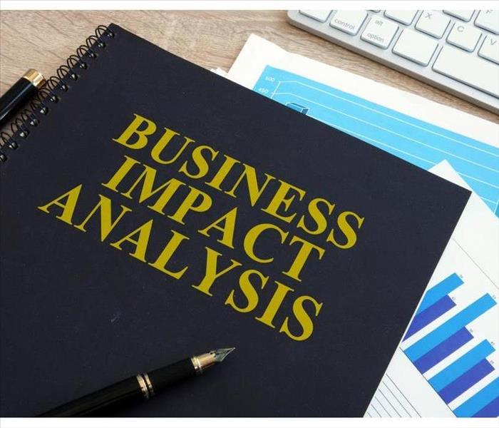 Business impact analysis (BIA) on an office desk.